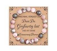 VivaJoy Regali per donne, braccialetto di compleanno da donna, pietra naturale, 16° 18° 30° 40° 50° 60° compleanno, Mittelgroße, Pietra, Agata