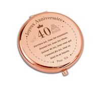 VivaJoy Regalo da donna 40 anni - Regalo di compleanno donna 40 anni, specchio tascabile elegante, regalo 40 anni, regalo per donna 40 anni, regalo per migliore amica, mamma, moglie, figlia, sorella,