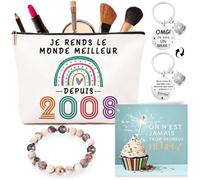 VivaJoy Regalo per 18 anni, per compleanno, ragazza, per il trucco e il braccialetto, con biglietto di auguri e portachiavi - compleanno regalo 18 anni per ragazza, squisito per la sua festa, le