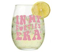 VivaJoy Regalo per il 40° compleanno per le donne, bicchiere da vino per il 40° compleanno, tazza di vetro, interessante tazza personalizzata, regalo per migliore amica, mamma, moglie, figlia, sorella