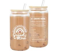 VivaJoy Regalo per la nonna, regalo per festa del nonno, regalo per la nonna di compleanno, tazze da caffè ghiacciato con coperchio e cannuccia, regalo per la festa della nonna, festa della mamma e