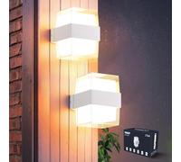 VivaLet 12W Applique da Parete LED Interno, IP65 Lampada da Esterno a Parete Moderna, 1200LM 3000K Up-and-Down Illuminazione, Luce Bagno da Muro per Soggiorno, Camera da Letto, Balcone, Bianco 2 Pack