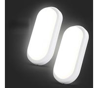VivaLet 2 Pezzi Applique da Esterno con Sensore di Movimento 18W 1800LM, Plafoniera LED con Sensore di Crepuscolare da Interno 4000K, IP54 Luci Lampade da Esterno per Corridoi, Garage, Balconi, Bianco