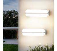 VivaLet 2 Pezzi applique da esterno/interno 20W 2000LM, illuminazione Up & Down lampada da parete a parete, 4000K IP65 luce da esterno per balcone, bagno, corridoio, cantina, giardino, WC, Bianco