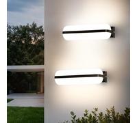 VivaLet 2 Pezzi applique da esterno/interno 20W 2000LM, illuminazione Up & Down lampada da parete a parete, 4000K IP65 luce da esterno per balcone, bagno, corridoio, cantina, giardino, WC, Nero