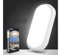 VivaLet Applique da Esterno con Sensore di Movimento 18W 1800LM, Plafoniera LED con Sensore di Crepuscolare da Interno 4000K, IP54 Luci Lampade da Esterno per Cantine Corridoi Garage Balconi, Bianco