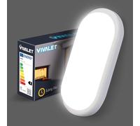VivaLet Plafoniera LED Soffitto Interni 12W 1200LM, Applique da Esterno per Bianco Neutro 4000K, Luci Lampada Impermeabile IP54 Bianco Ovale per Seminterrato Scantinati Corridoi Scale Garage Cucine