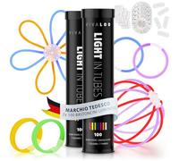 Vivaloo braccialetti luminosi fluorescenti 200pz + accessori party starlight - bracciali luminosi fluorescenti + connettori per bracciali fluo party, occhiali, sfere etc. - braccialetti fluorescenti