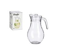 Vivalto, Caraffa in vetro da 1,8 litri con coperchio e beccuccio, caraffa per acqua, brocca da tè ghiacciata, per bevande casa/tè ghiacciato/latte freddo/vino di servizio