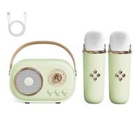 Vivamic Portable Karaoke Fun Set, Mini Karaoke Machine with Wireless Microphone, Portable Bluetooth Speaker, for Home and Outdoor Entertainment (Green)