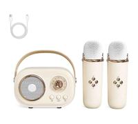 Vivamic Portable Karaoke Fun Set, Mini Karaoke Machine with Wireless Microphone, Portable Bluetooth Speaker, for Home and Outdoor Entertainment (Yellow)