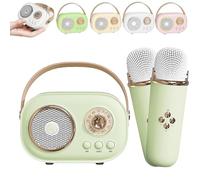Vivamic Portable Kids Karaoke Fun Set, Vivamic Portable Microphone, Mini Wireless Karaoke Machine for Kids with Bluetooth Speaker, Ideal for Home, Party, Travel & Outdoor Entertainment (Green 2pcs)