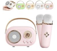 Vivamic Portable Kids Karaoke Fun Set, Vivamic Portable Microphone, Mini Wireless Karaoke Machine for Kids with Bluetooth Speaker, Ideal for Home, Party, Travel & Outdoor Entertainment (Pink 2pcs)