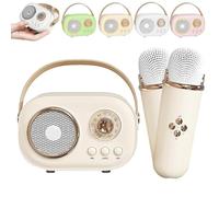 Vivamic Portable Kids Karaoke Fun Set, Vivamic Portable Microphone, Mini Wireless Karaoke Machine for Kids with Bluetooth Speaker, Ideal for Home, Party, Travel & Outdoor Entertainment (Yellow 2pcs)