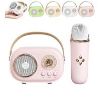 Vivamic Portable Kids Karaoke Fun Set, Vivamic Portable Microphone, Mini Wireless Karaoke Machine for Kids with Bluetooth Speaker, Ideal for Home, Party, Travel & Outdoor Entertainment (Pink 1pcs)