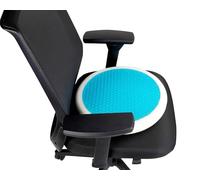 Vivamore Memory Foam Pillow - Cuscino ergonomico girevole a 360° - Gel rinfrescante - Rivestimento lavabile - 39 cm - blu/bianco, blu/bianco., normale