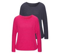 VIVANCE by LASCANA Pullover marino / magenta / bianco Donna - Abbigliamento - Pullover e cardigan - Maglioni - Pullover in maglia fine VIVANCE by LASCANA L