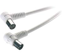 VIVANCO 48034 3 M White Coaxial Cable Coaxial Cables (Curve, Curve, 90 dB 3 m Male/Female, White)