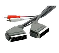 Vivanco Cavo Scart Audio con Cinch Splitter 1:2 TV HiFi Grigio 2 m