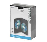 Vivanco - Confezione di 5 custodie Dvd Nero