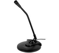 Vivanco Microfono da Tavolo Regolabile in Altezza con Testa a Sfera, Ideale per Chat, videoconferenze, Giochi ECC.
