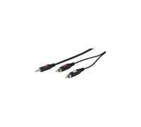 VIVANCO VVAJACK2RCA25MMK Adattatore Audio RCA-Jack 3.5mm M-M 2.5m Nero