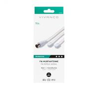 VIVANCO VVANDIPOLEVHF Adattatore Coassiale F-Dipolo 75 Ohm Bianco