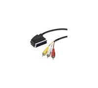 Vivanco VVVSCAR3RCA20MM Cavo SCART 2 m SCART (21-pin) 3 x RCA Nero