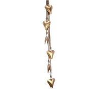 Vivanta Campane decorative da appendere, 114,3 cm, in metallo, con 6 campane a forma di cuore su corda, ghirlanda vintage bohémien per Natale, casa, veranda, ingresso, giardino e camino (cuore oro)
