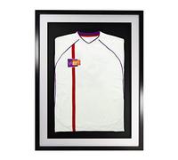 Vivarti, Cornice 3D per maglietta sportiva da adulti, fai da te, per maglietta da calcio, maglietta da rugby, maglia di gruppi, bacheca, 60 x 80 cm, cornice nera, supporto bianco, cartoncino nero
