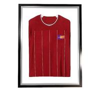 Vivarti DIY - Cornice standard per maglia da calcio, rugby, maglietta da calcio, 50 x 70 cm, cornice nera, cornice interna argento, cartoncino bianco