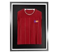 Vivarti Espositore per maglietta sportiva fai da te, cornice argentata (Junior, 50 x 70 cm, cornice interna bianca, cartoncino nero)