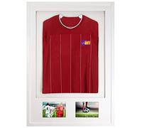 Vivarti fai da solo Adulto 3D montato - Doppia apertura Sport Camicia Display Telaio 61 x 91.5cm - Cornice Bianca, Montaggio Bianco, Bianco Scheda di Supporto