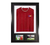 Vivarti fai da Solo Adulto 3D Montato - Doppia Apertura Sports Shirt Display Telaio 61 x 91,5 cm - Telaio Nero, Monte Nero, Bianco Scheda di Supporto
