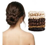 VivaSmile - 6 elastici per capelli in seta di gelso, elastici per capelli lisci a spirale, non si strappano e non si piegano, eleganti set di accessori per capelli, confezione regalo
