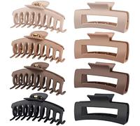 VivaSmile 8 PCS Mollette Capelli Donna, Pinze per Capelli Grandi - 4.3 Pollici Matte Forte Tenuta Mollette Capelli, Colori Neutri Pinza Capelli Donna per Capelli Sottile, Spessi e Ricci