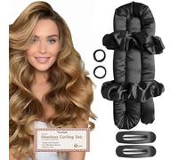 VivaSmile - Set di bigodini senza calore per dormire, senza calore, senza calore, senza calore, aste per la notte, per capelli lunghi e corti, strumenti per lo styling delle donne, colore nero
