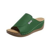 VivaStep - Pantofole da donna ortopediche con punta aperta, antiscivolo, ergonomiche, per il relax nella vita quotidiana, verde, 43 EU