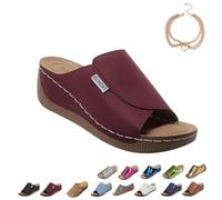 VivaStep, sandali da donna, sandali Viva Step, ergonomici e antiscivolo, 2025 nuovi ortopedici a piedi nudi, punta aperta, rosso vivo, 40 EU
