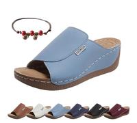 VivaStep - Sandali ergonomici e antiscivolo per alleviare il dolore, pantofole ortopediche da donna con punta aperta, comfort per tutto il giorno, Blu, 40 EU