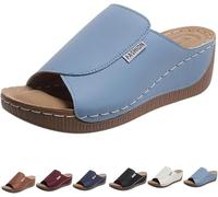 Vivastep, sandali Viva Step da donna, ergonomici e antiscivolo, pantofole aperte da donna, Azzurro, 36 EU