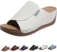 Vivastep, sandali Viva Step da donna, ergonomici e antiscivolo, pantofole aperte da donna, bianco, 39.5 EU