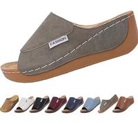 Vivastep, sandali Viva Step da donna, ergonomici e antiscivolo, pantofole aperte da donna, grigio, 36 EU