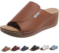 Vivastep, sandali Viva Step da donna, ergonomici e antiscivolo, pantofole aperte da donna, Marrone, 41 EU