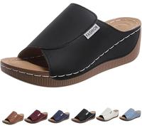 Vivastep, sandali Viva Step da donna, ergonomici e antiscivolo, pantofole aperte da donna, Nero , 40.5 EU