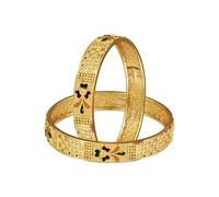 Vivastri - Bracciale in lega di ottone placcato oro da 1 grammo Kangan Kada, per donne e ragazze, VIVA1086BG