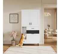 VIVCA Armadio multifunzionale per gatti - Struttura stabile con deposito divisorio, ripiani mobili, cassetti e zona letto per gatti, luogo di attività perfetto e accogliente per i gatti