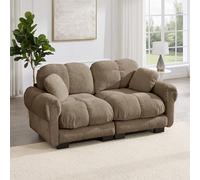 VIVCA Divano in ciniglia a 2 posti, design trapuntato fine, stile elegante, cuscino spesso, morbido e di supporto, schienale ergonomico, facile da montare, adatto per il soggiorno, marrone