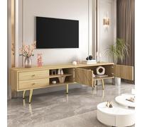 VIVCA Mobile TV Due Cassetti Unico Porte Design Dorate Piedi 160 cm