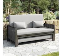 VIVCA Mobili da giardino per 2 persone, divano da giardino, divano per il tempo libero, lettino per esterni, schienale regolabile (5 livelli, 0-65°), poggiapiedi retrattile, grigio.